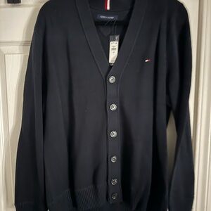 Tommy Hilfiger Men's Black Cardigan Sweater